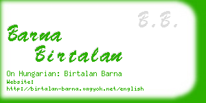 barna birtalan business card